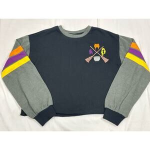 Disney Navy Gray Pullover with Purple Yellow Orange Accents HOCUS POCUS